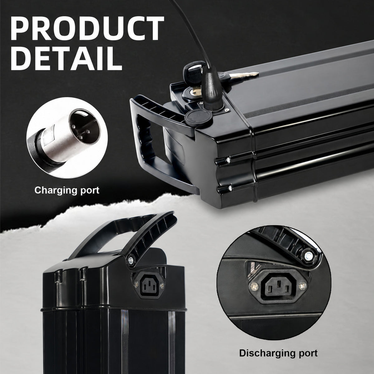 48V 10Ah Folding Electric Bike Battery for 200W-1000W Motor
