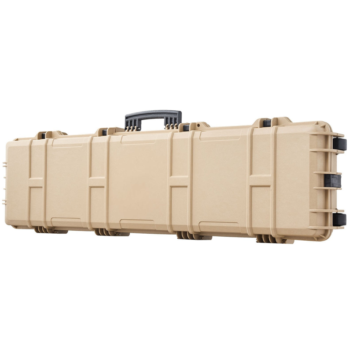 Hard Rifle Case Waterproof Dustproof with Wheels & Locking Points - Khaki