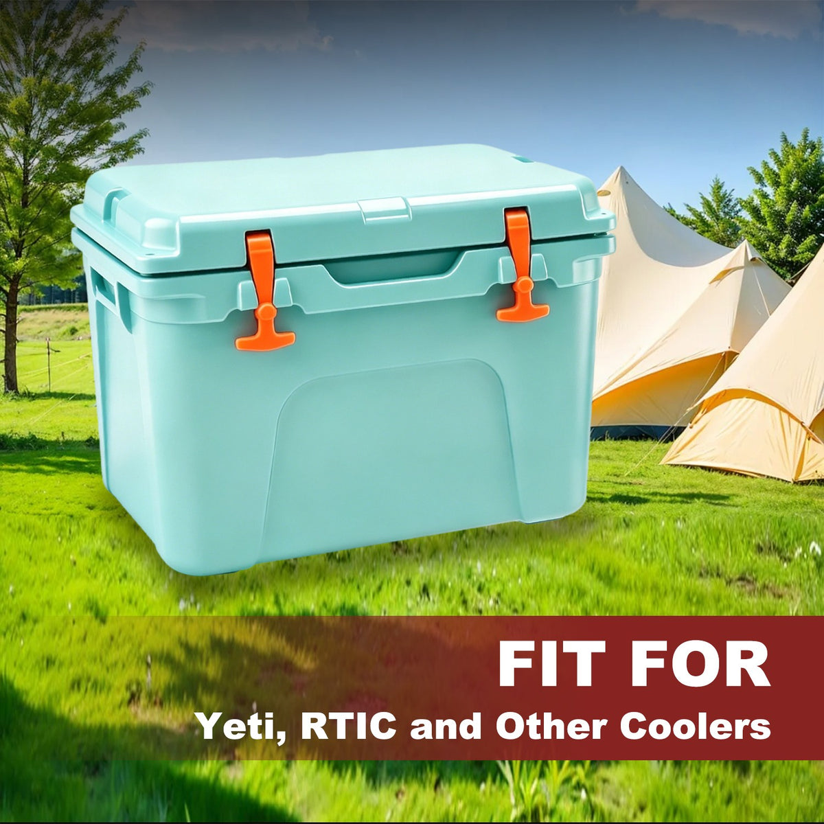Set of 2 Orange Silicone Cooler Latches Replacement for Yeti RTIC