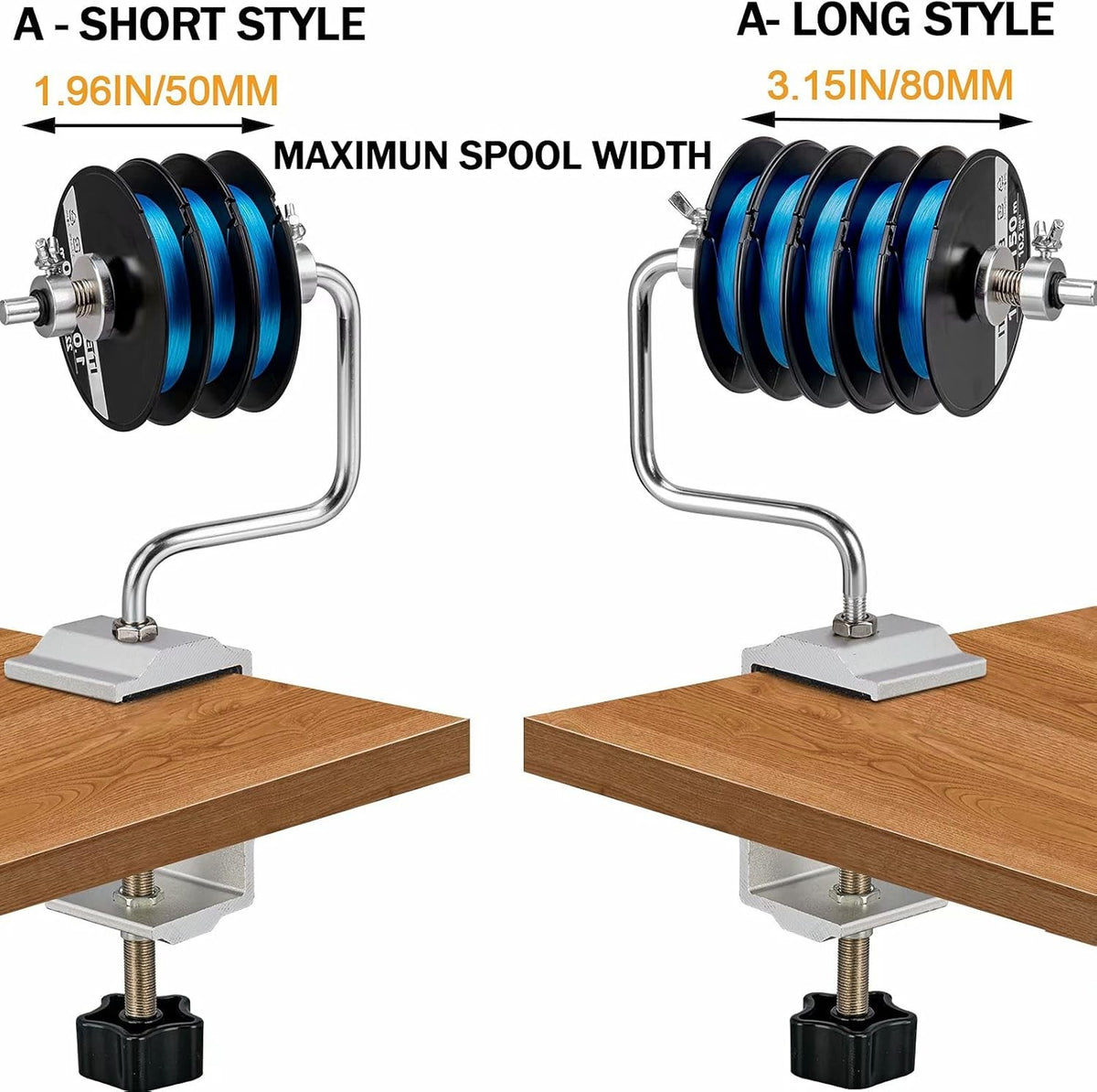 Adjustable Fishing Line Spooler with Clamp - Stable & Durable Line Winder
