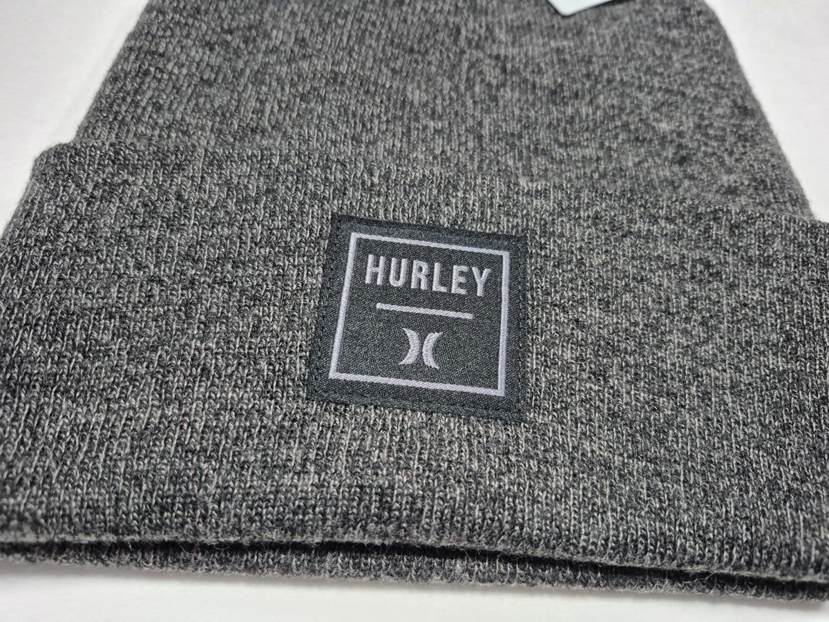 Hurley Icon Cuffed Beanie Men's One Size Gray Heather - Shifty Beanie