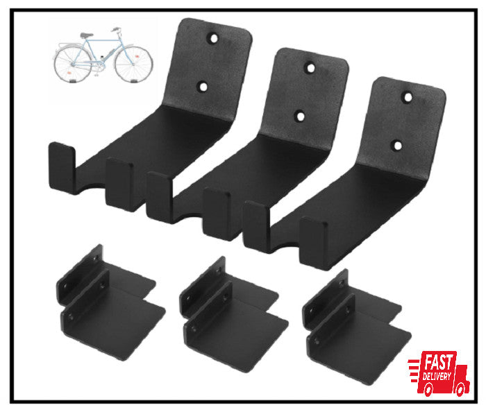 Heavy Duty Bike Wall Mount Hangers 3-Pack Garage Storage Rack