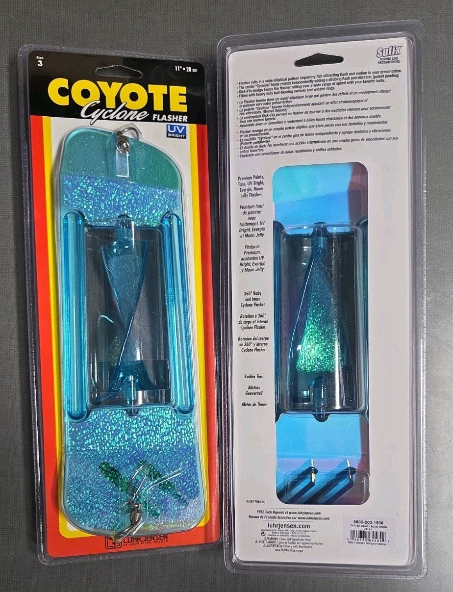 2 Fish Candy Blue Moon Jelly Fish Flasher Lures for Saltwater & Freshwater Fishing