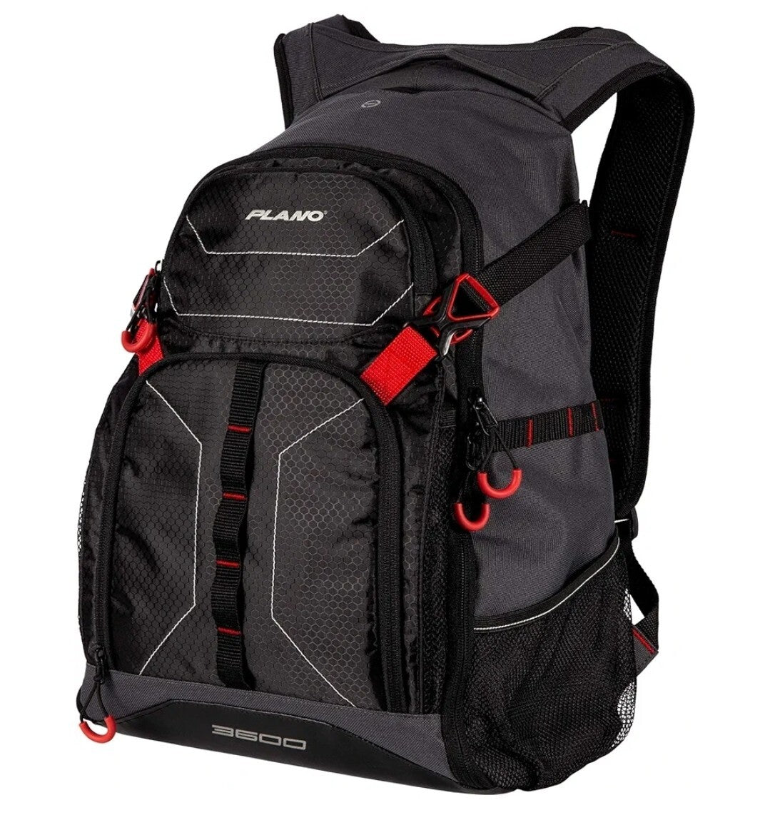 Water-Resistant Fishing Backpack Tackle Box with Pockets - Black