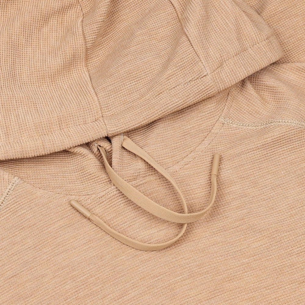 Waffle Knit Pullover Hoodie for Men - Moisture-Wicking, Recycled Fabric