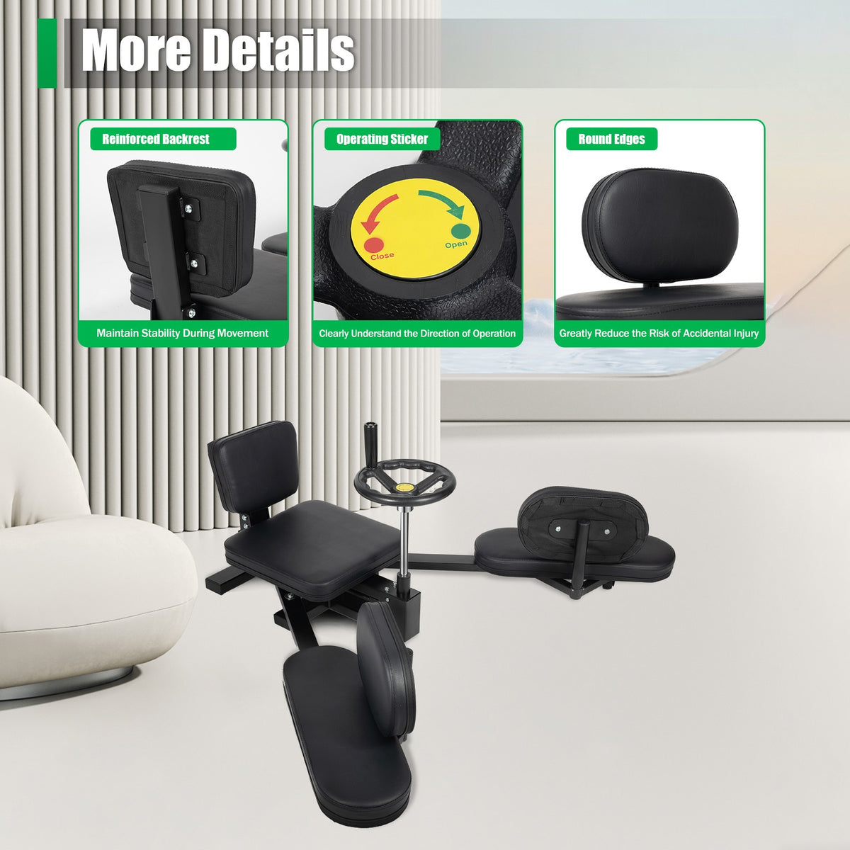 Adjustable Leg Stretching Equipment for Home Fitness 180° Flexibility Trainer
