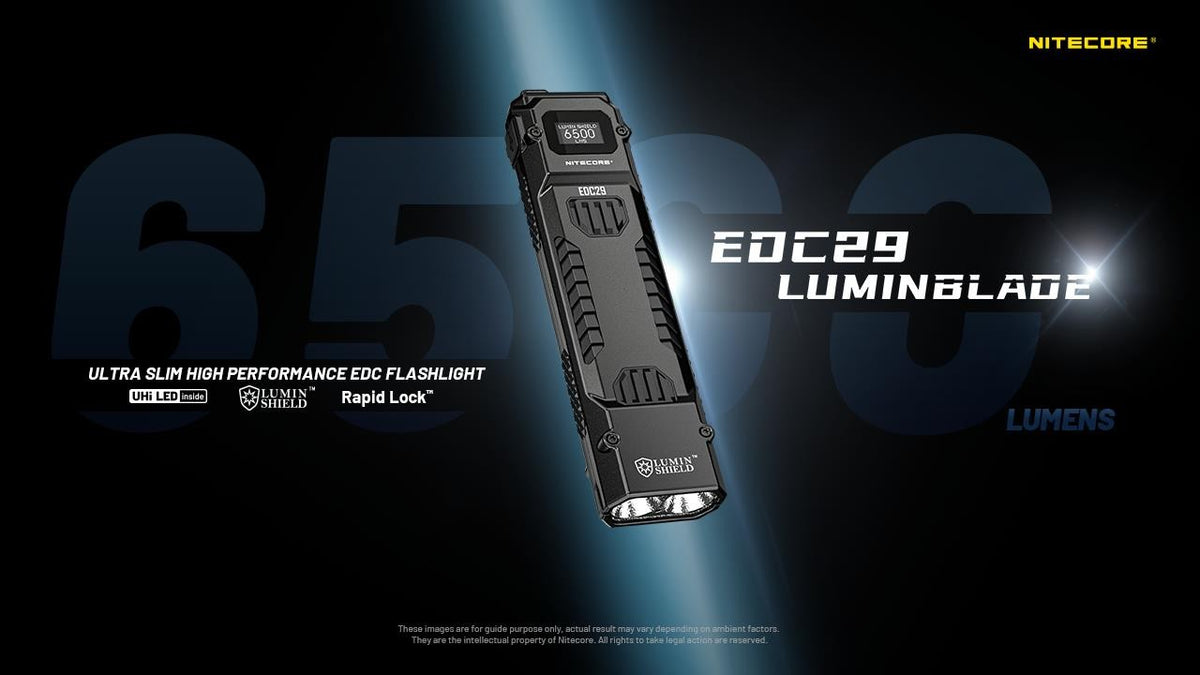 Rechargeable LED Flashlight 6500 Lumens Slim Body with Patch - Compact, High Brightness