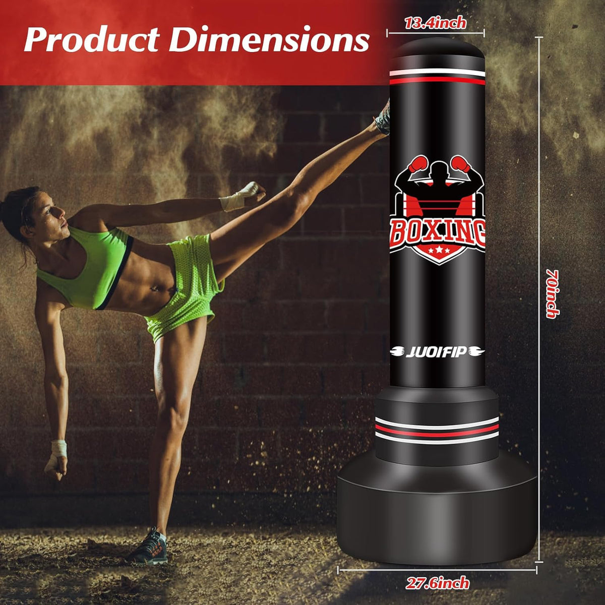 Heavy Freestanding Punching Bag for Adults and Teens - 70 Inch Stand-Up Boxing Bag