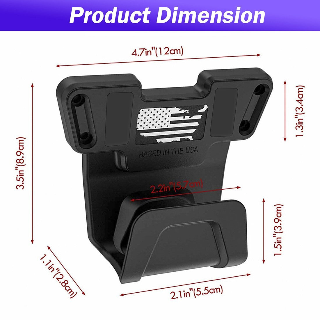 Magnetic Car Gun Mount Holder Rack with Trigger Guard - 2 Pack