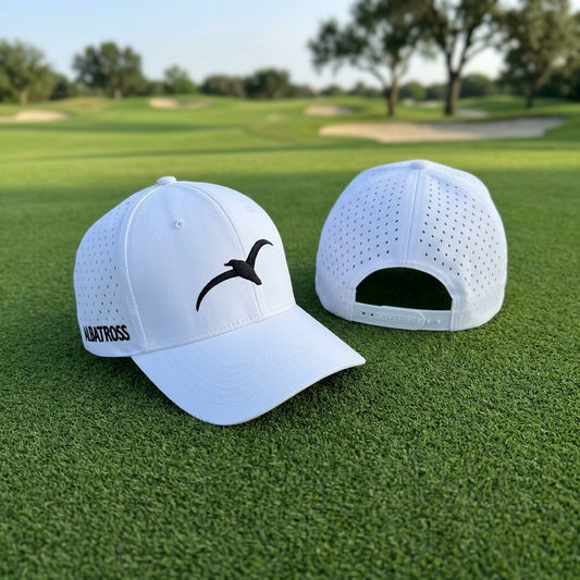 Performance White Adjustable Golf Hat - Classic Fit Sun Protection