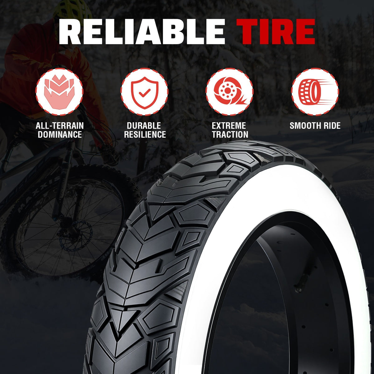 20x4.0 Electric Fat Tire for E-Bikes and Tricycles - 2 Pack