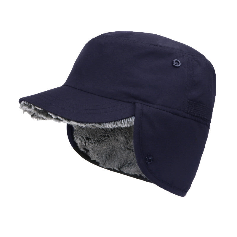 Men's Winter Windproof Ski Hat with Earflaps & Brim - Water-Resistant, Warm