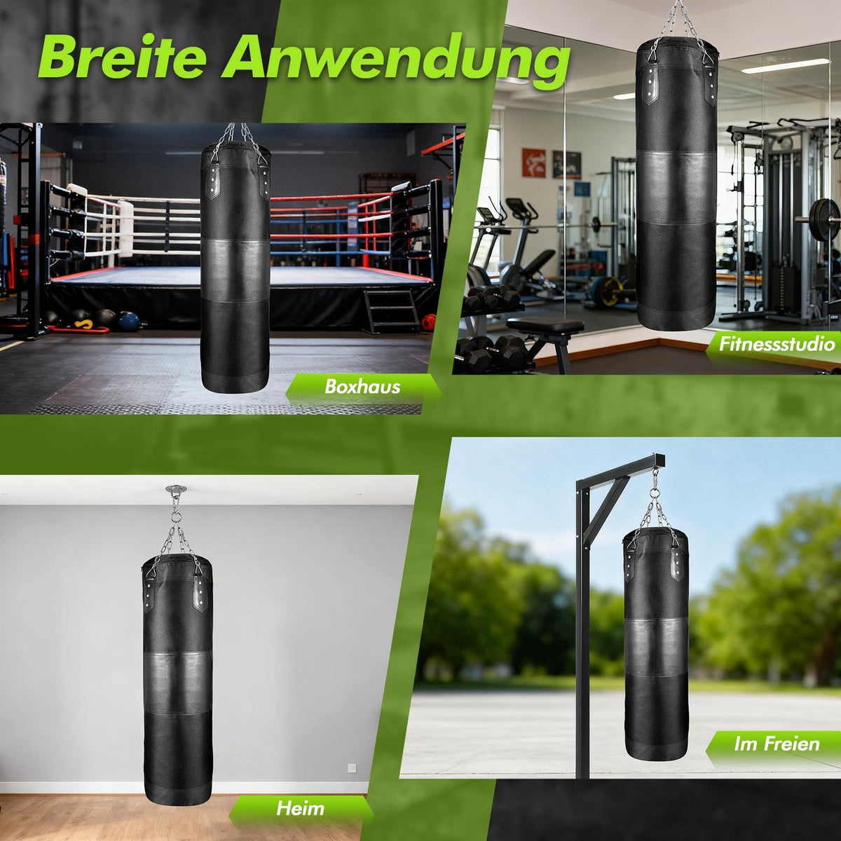 3.28ft Heavy Duty Boxing Punching Bag Unfilled Oxford Cloth with Chain