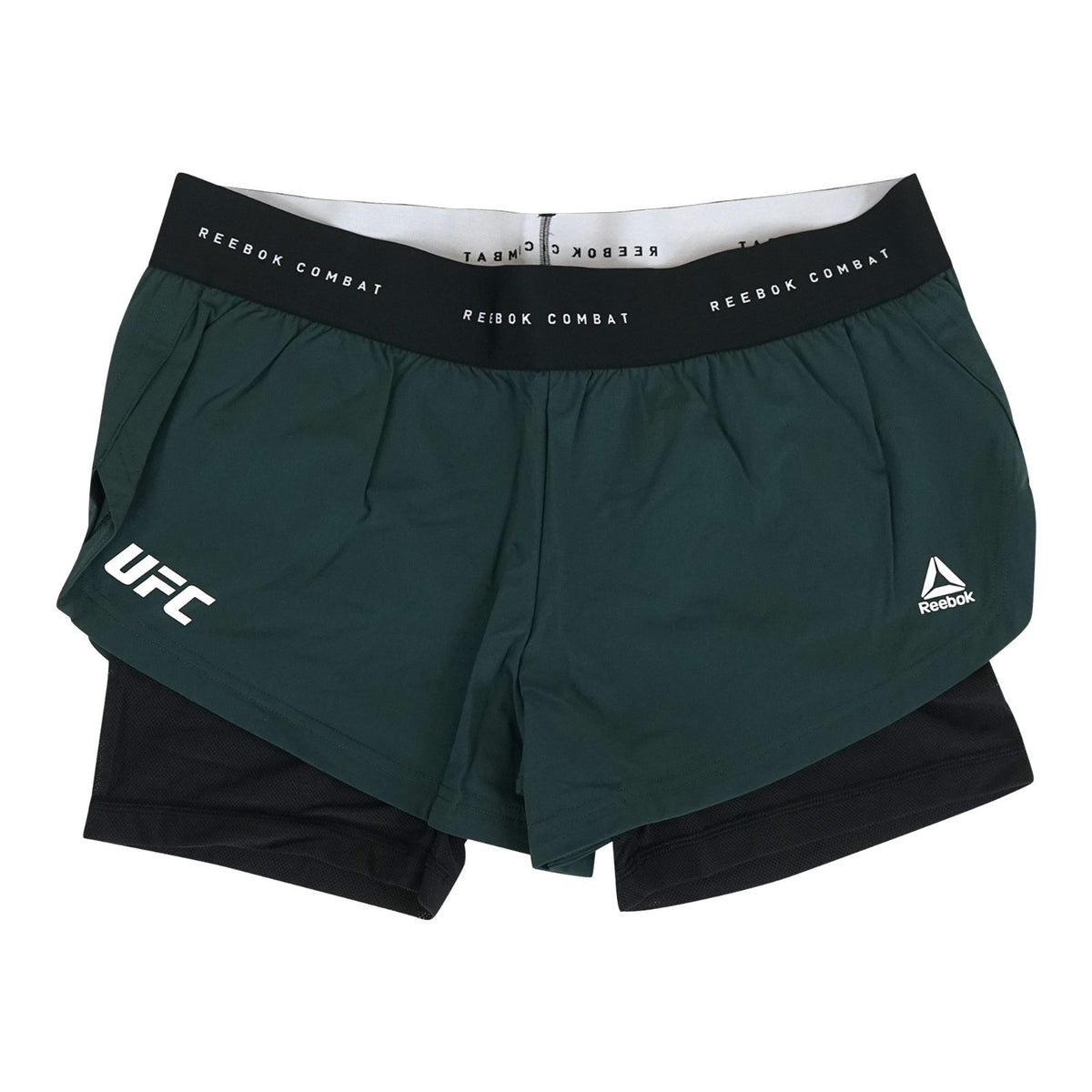 Reebok Women's UFC Fight Week Kickboxing MMA Shorts - Green, All Sizes