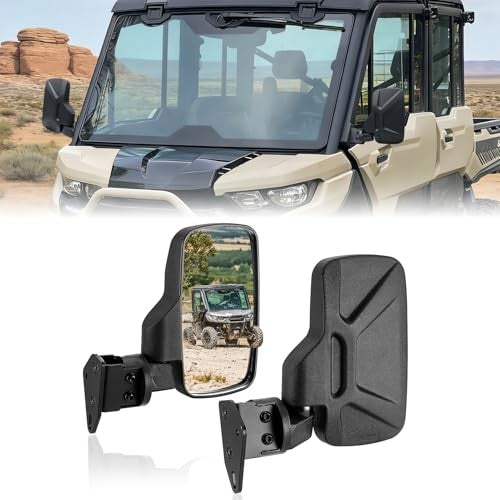 UTV Side Mirrors for Can-Am Defender 2016-2026 - Wide Field of View, Adjustable, Impact-Resistant