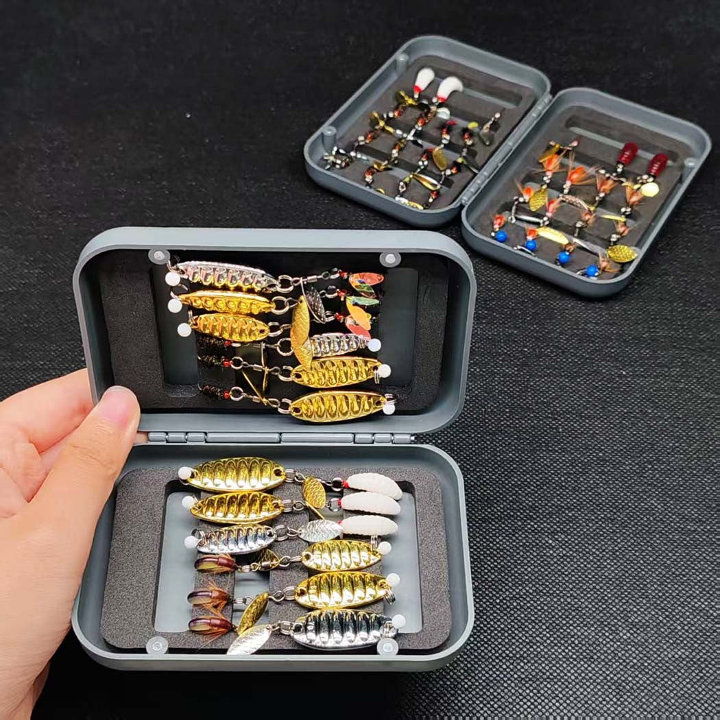 Fly Fishing Flies Kit - 42 Pieces Rotating Sequin Wet Dry Trout Flies Bundle