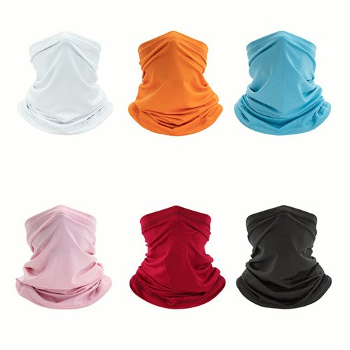 Summer UV Protection Neck Gaiter Face Mask Bandana 6 Pack Breathable Scarf
