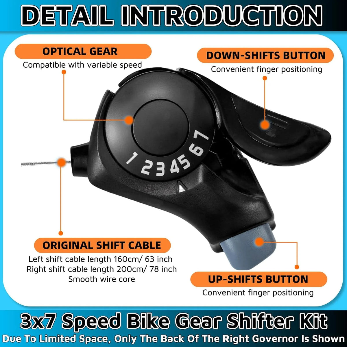 7 Speed Bicycle Gear Shifter Set Pair - 3x7 Transmission Mountain & Road Bike