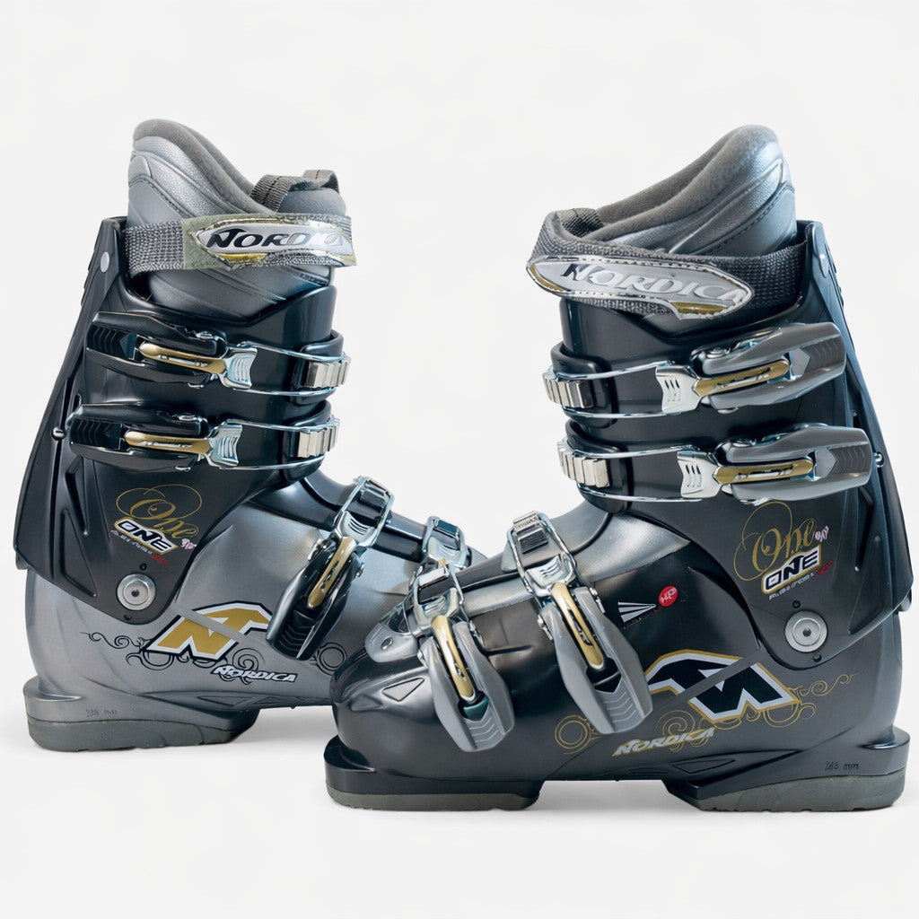 Nordica Women's One 40 Tandem Ski Boots - Dark Grey Silver, Size 24.5