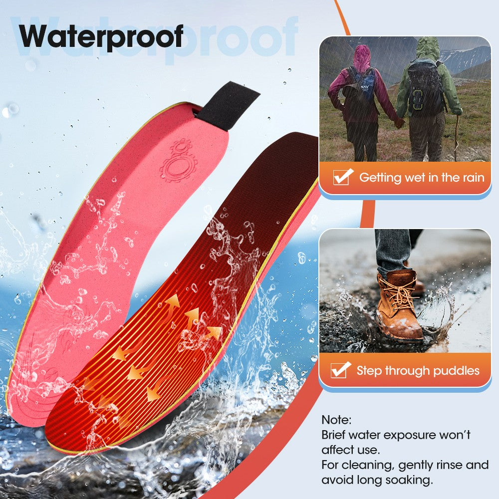 Rechargeable Heated Insoles with APP Control, 3 Heating Levels, 16H Warmth