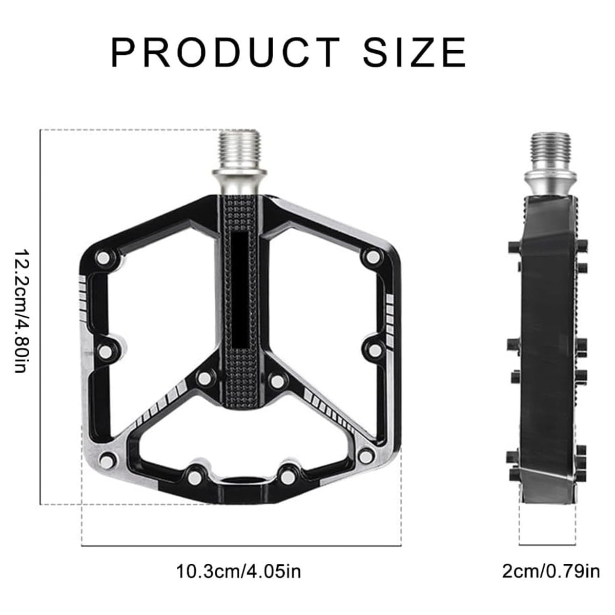 2 Pcs 4-Inch Aluminum Alloy Bike Pedals MTB Road Sealed Bearing