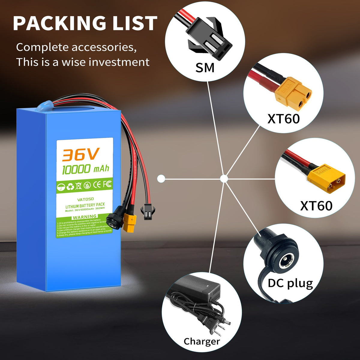 36V 10Ah Lithium Battery for E-Bikes and Electric Vehicles with 30A BMS