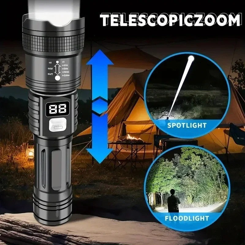 Super Bright Rechargeable LED Tactical Flashlight with Waterproof Body - Multiple Models