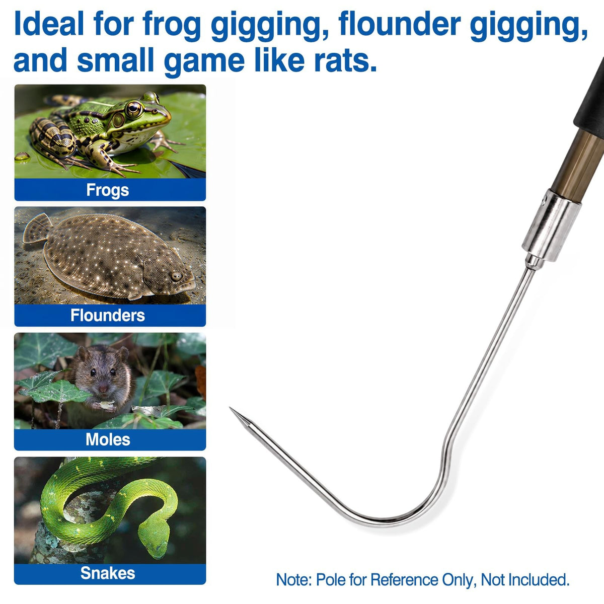Stainless Steel Fish Gaff Hook Head for Fishing, Durable & Sharp