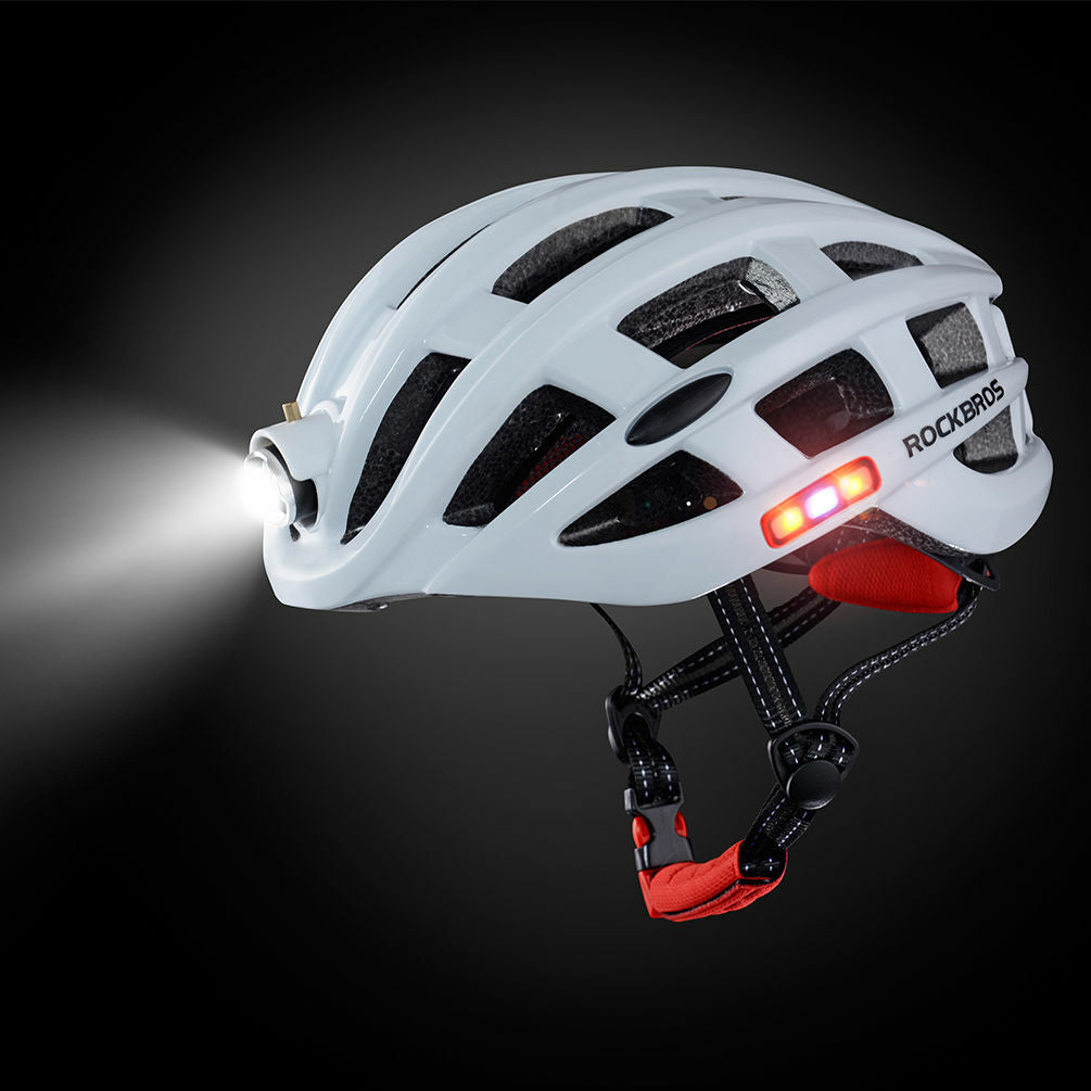 Ultralight Bicycle Helmet with Built-in Smart Headlamp USB Rechargeable