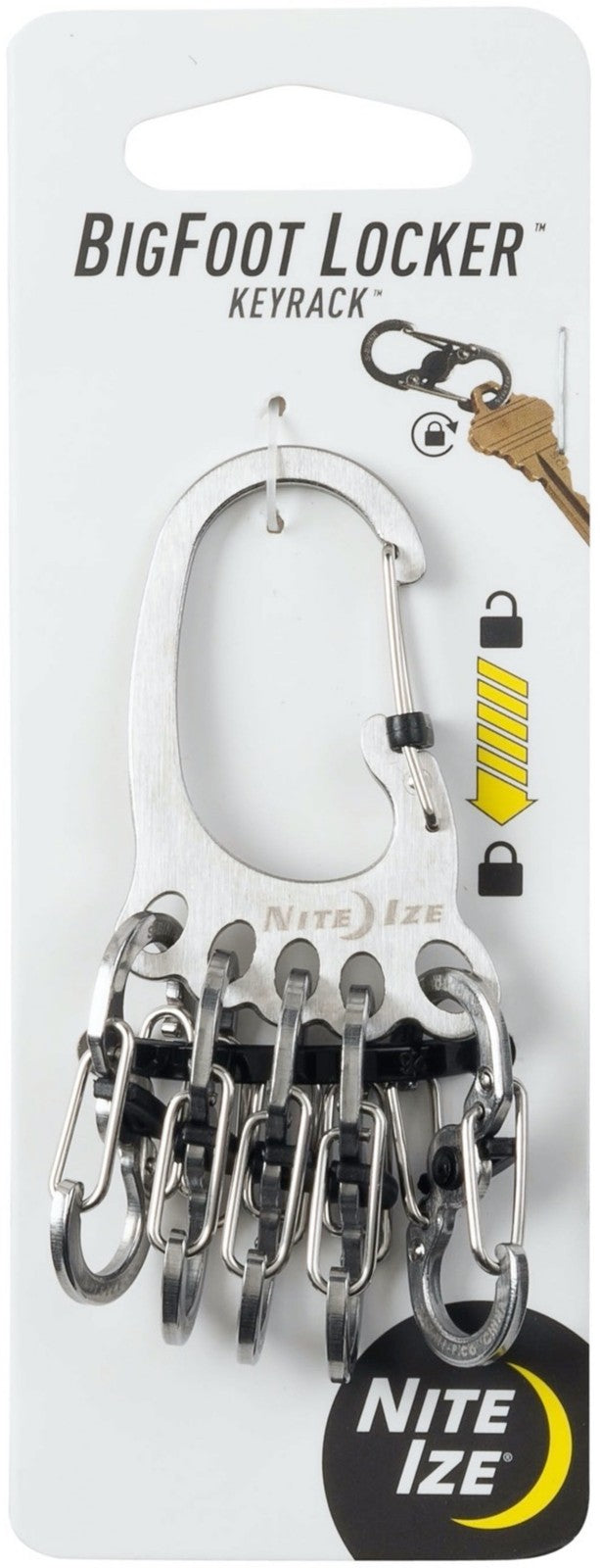 Stainless Steel Key Rack with Locking Carabiner and MicroLocks - Organization Tool