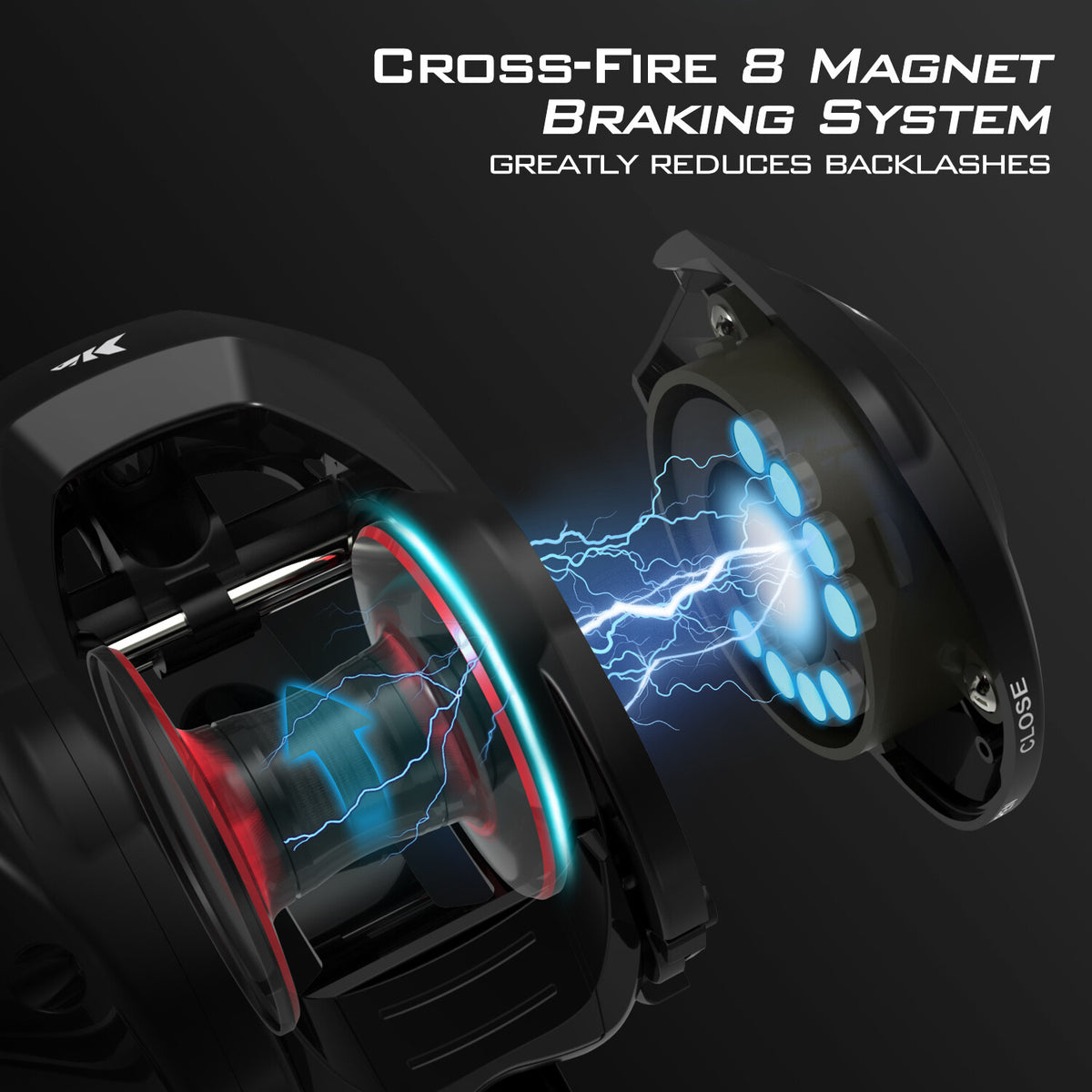 Baitcasting Reel with 17.6 lb Drag, Super Smooth Gear Ratios for Freshwater & Saltwater Fishing