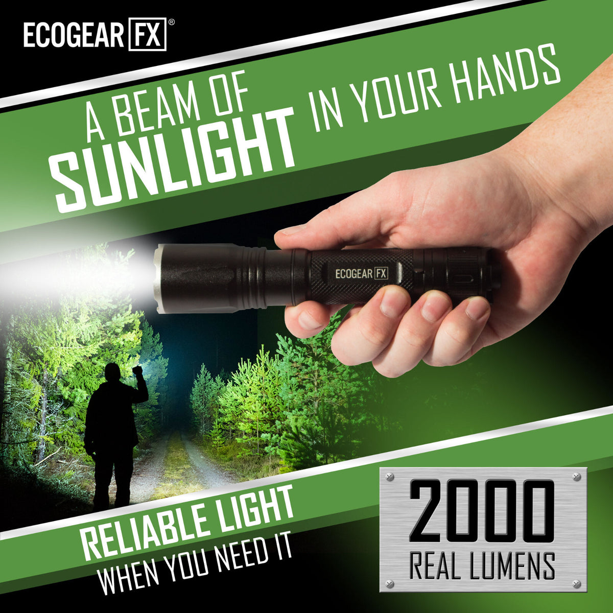 USB Rechargeable LED Tactical Flashlight 2000 Lumens with Zoom