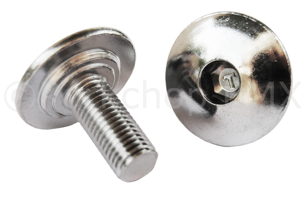 BMX Large Flange Crank Spindle Bolts M8 Chrome Pair