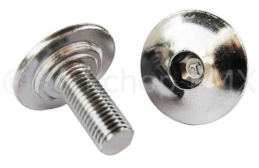 BMX Large Flange Crank Spindle Bolts M8 Chrome Pair