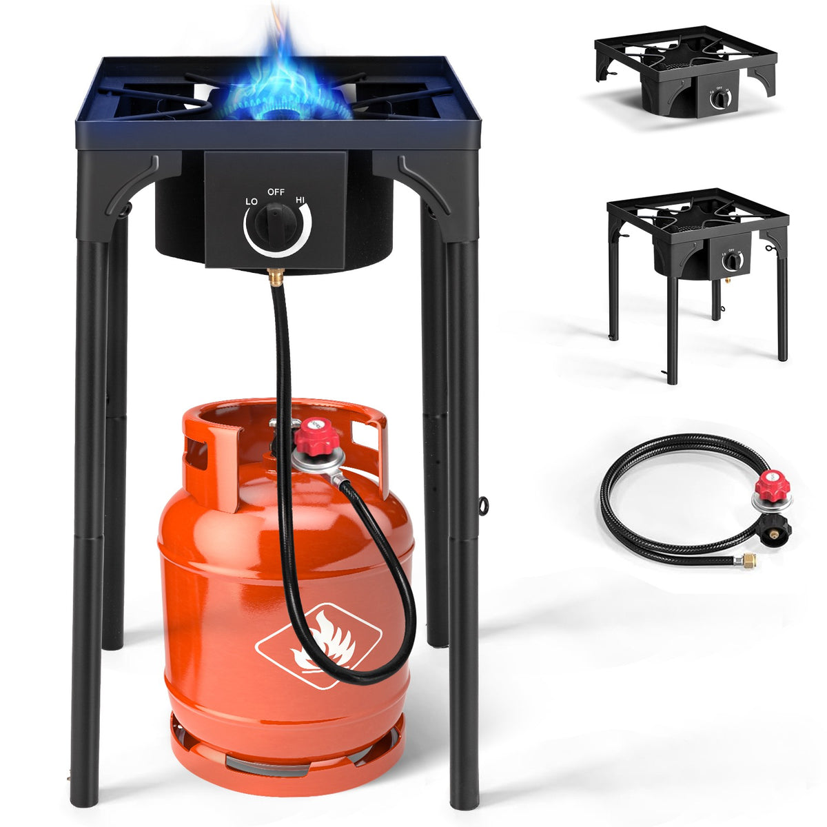 75000 BTU Portable Outdoor Propane Stove for Camping BBQ Cooking