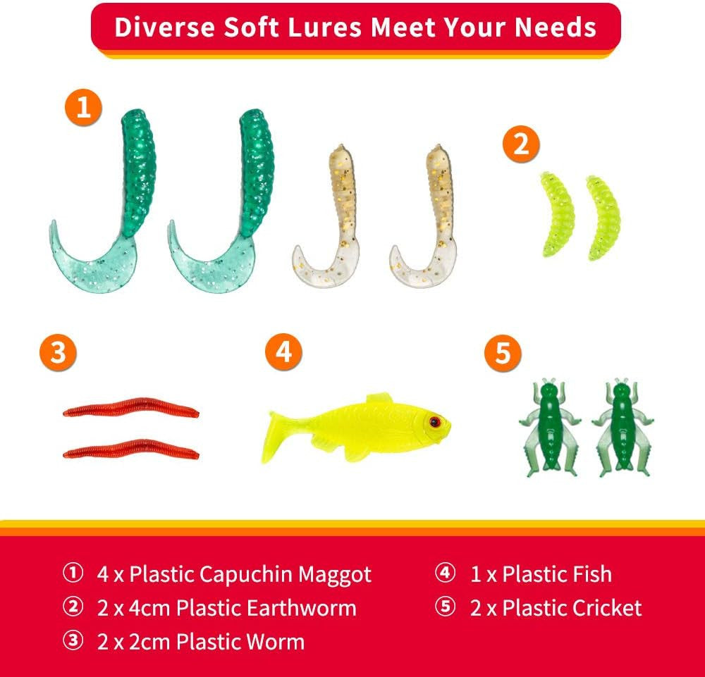 Fishing Lures Kit for Freshwater & Saltwater Bass Trout Salmon Tackle Set