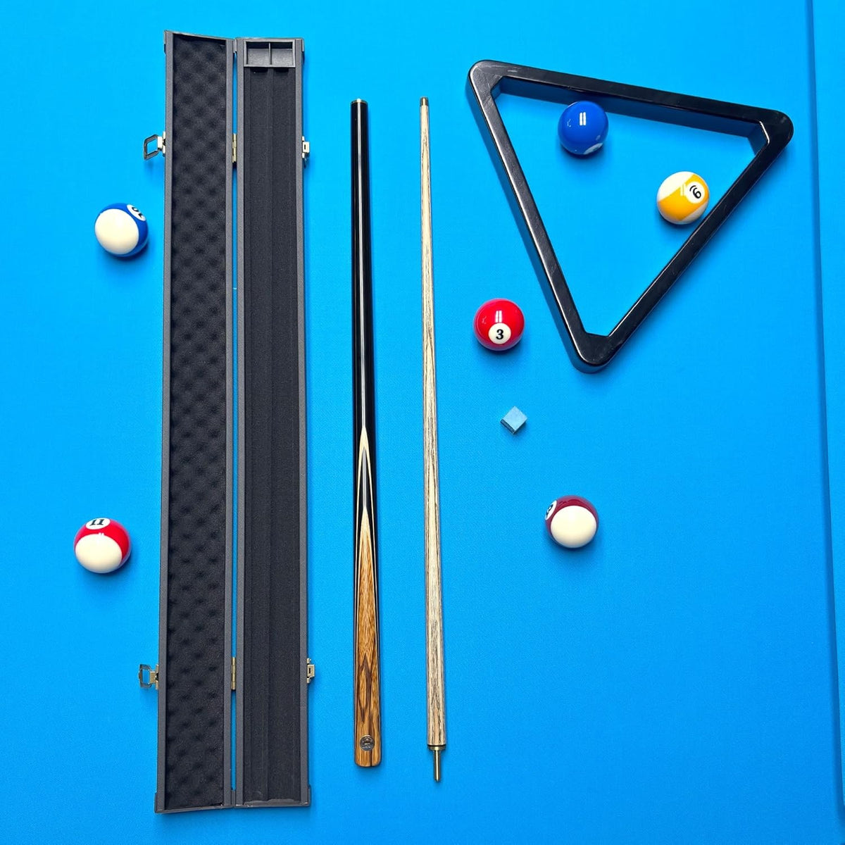 57" Snooker Pool Cue Stick 19oz with 9.5mm Tip & Leather Case