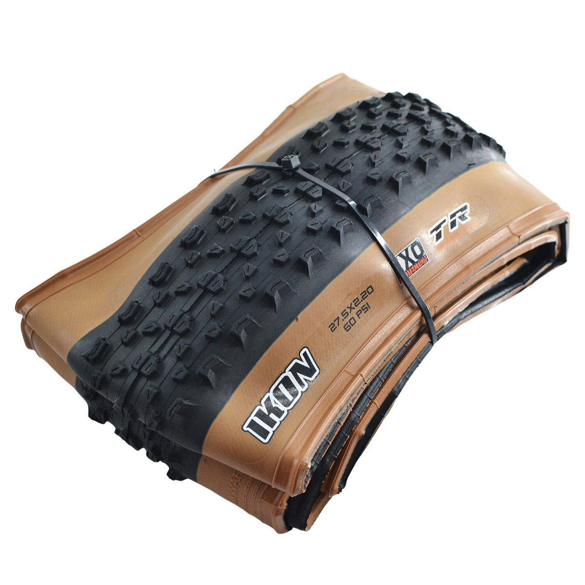 Maxxis Ikon 27.5x2.2 MTB Folding Tire - Dual Compound, Tanwall, 2 Pack