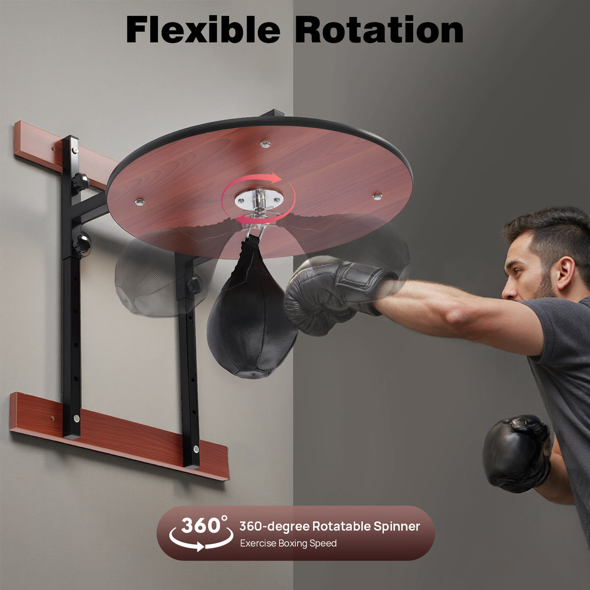 Heavy Duty Speed Bag Platform Kit with Adjustable Brackets for Boxing Training
