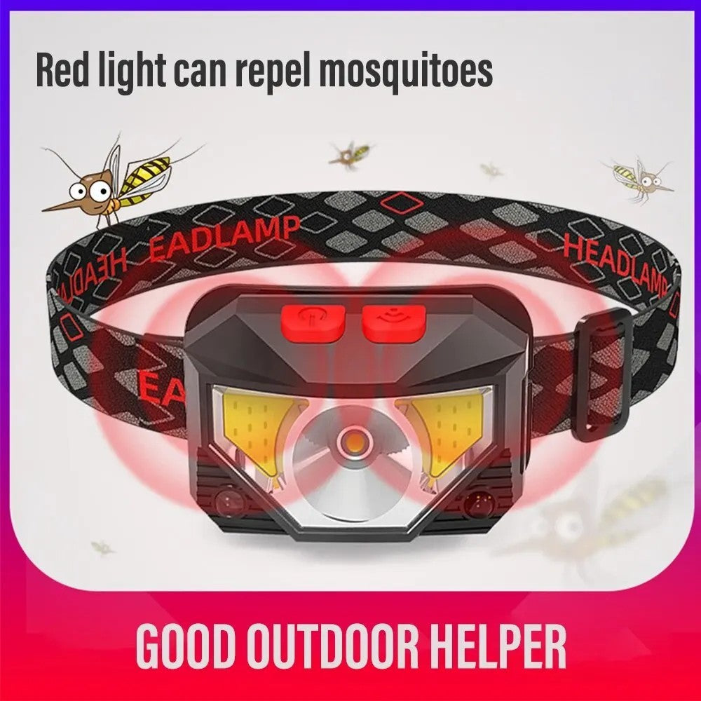 Rechargeable LED Headlamp with Red White Light Modes Waterproof Camping Light