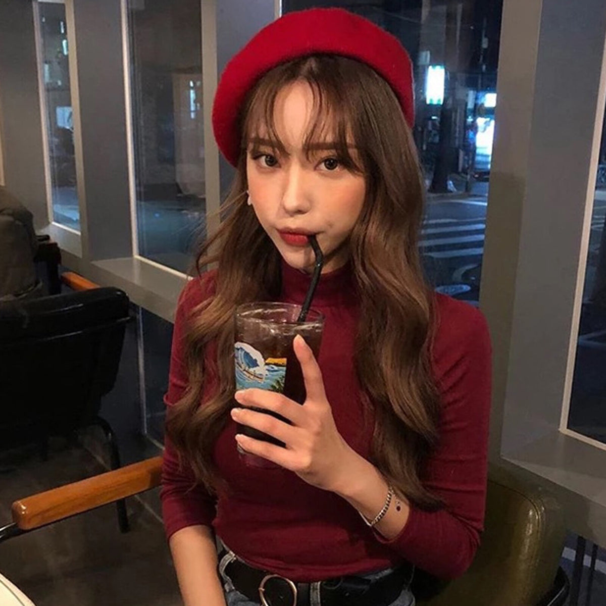 Women Casual Wool Beret Hat - Elegant French Style Solid Color Accessory