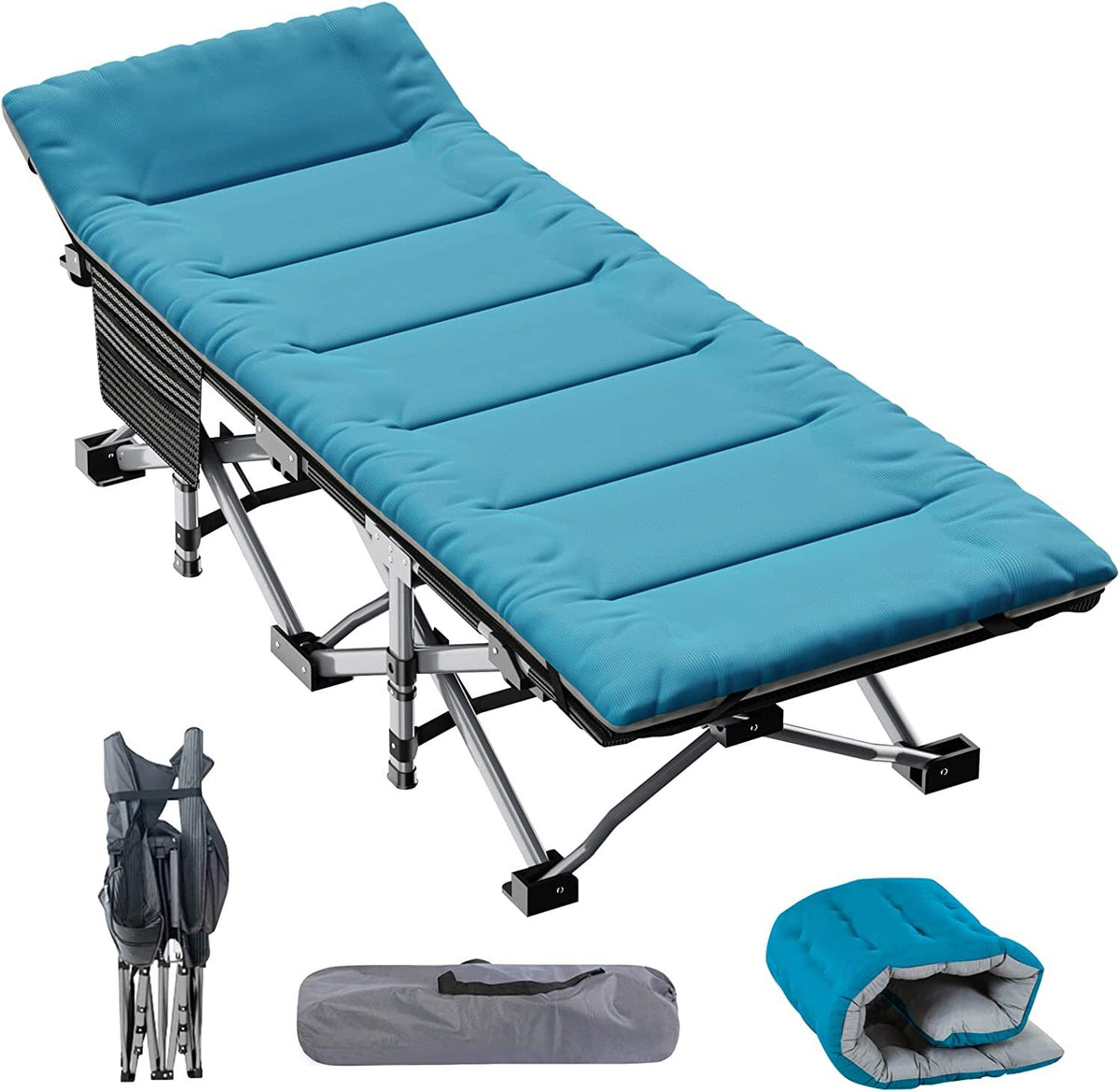 Heavy Duty Folding Camping Cot Bed for Adults Portable Sleep Bed with Support