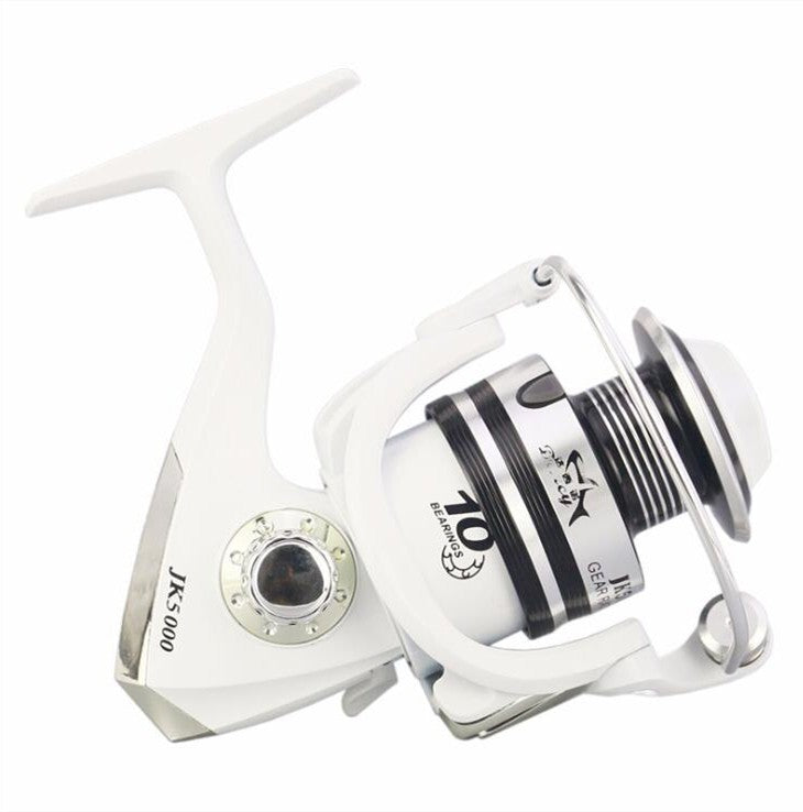 White Freshwater Spinning Reel 10BB 5.2:1 Gear Ratio for Bass Trout Crappie