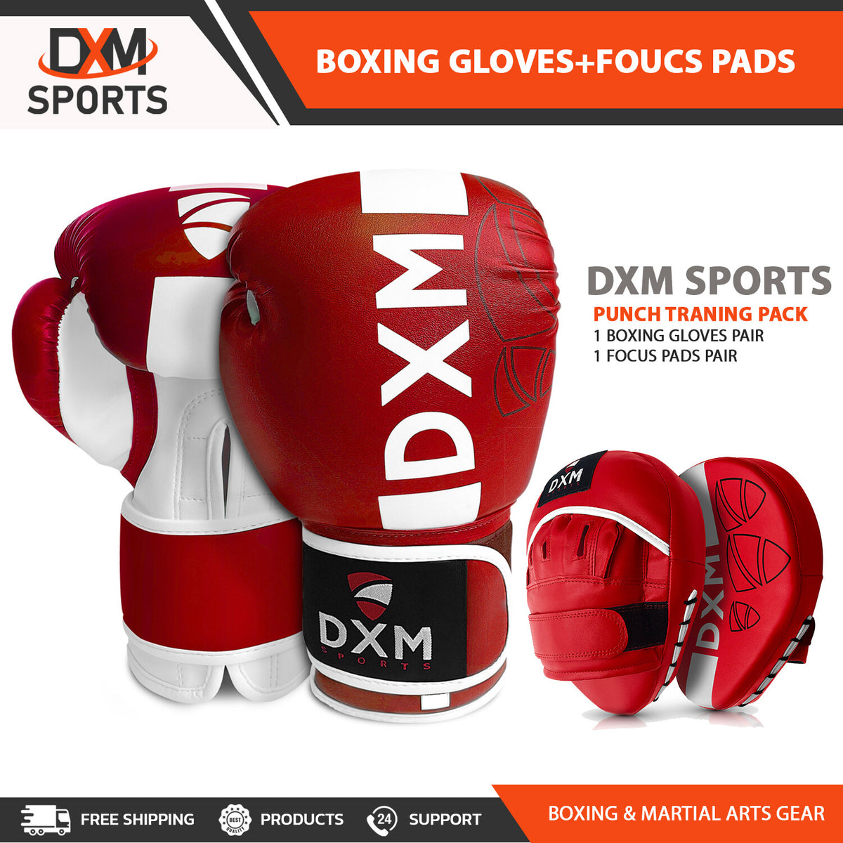 Boxing Training Pack with Gloves and Focus Mitts for Martial Arts & Sparring