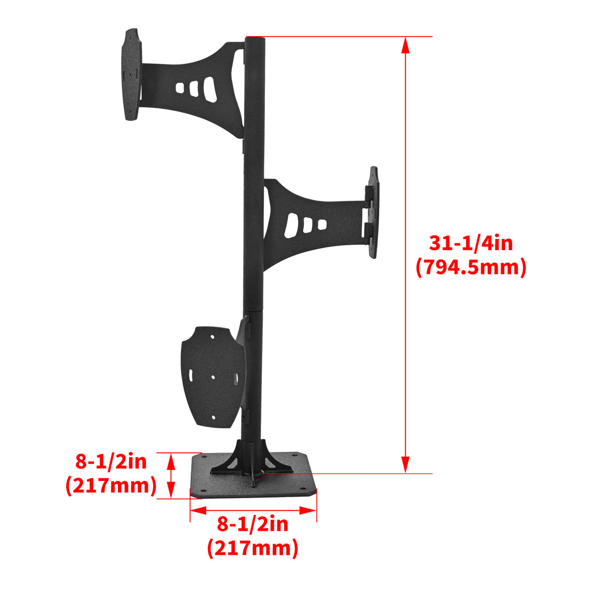 Deer Shoulder Mount Pedestal Stand for Taxidermy Display, Black Steel