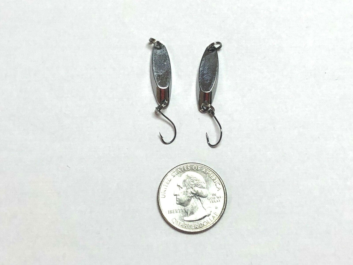 Fishing Lure Spoons Set - Kastmaster Style for Trout, Bass, Crappie - 1/16 oz, 1.5" Hooks, Silver & Gold