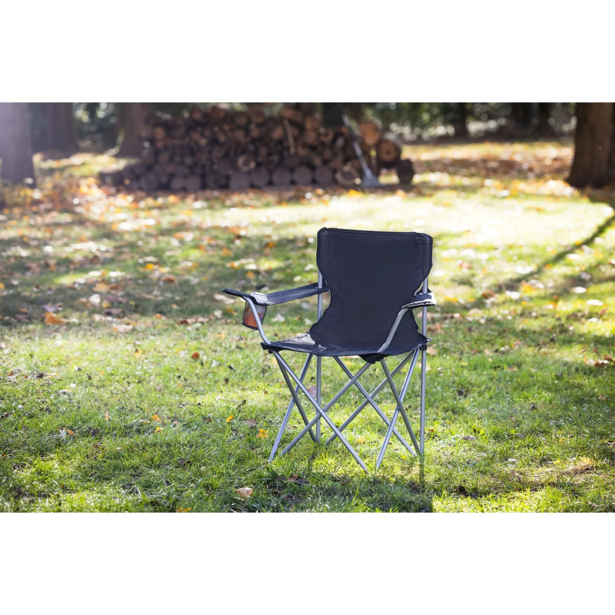 Heavy Duty Folding Camping Chair with Cup Holder - Oversized Portable Seat