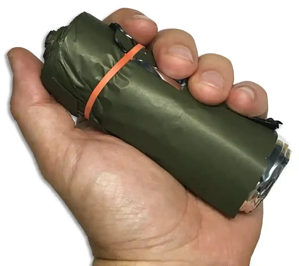 Emergency Survival Blanket - Compact Mil-Spec Type 2 Olive Drab Reflex Reflective