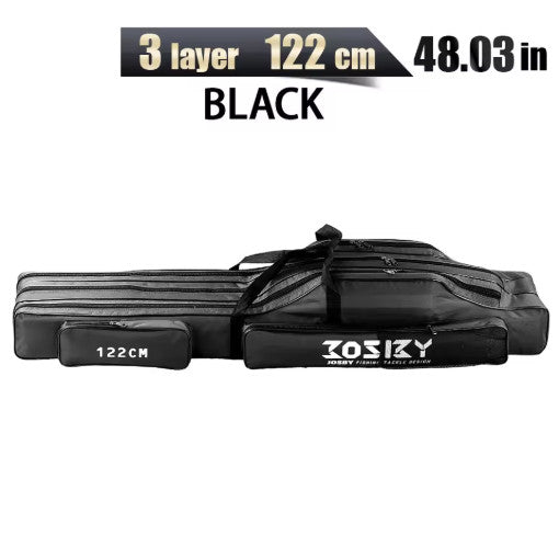 Foldable Fishing Rod Storage Bag Case 122/152/182cm with Multiple Compartments