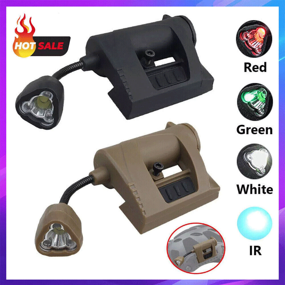 Tactical Helmet Flashlight with IR Signal Rail Mount - Multi-Color